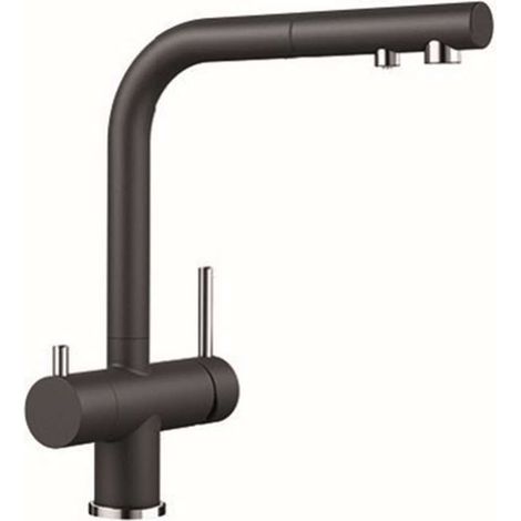 Blanco Fontas S II - Küchenarmatur mit ausziehbarer Brause und Filterfunktion, Schwarz 526158