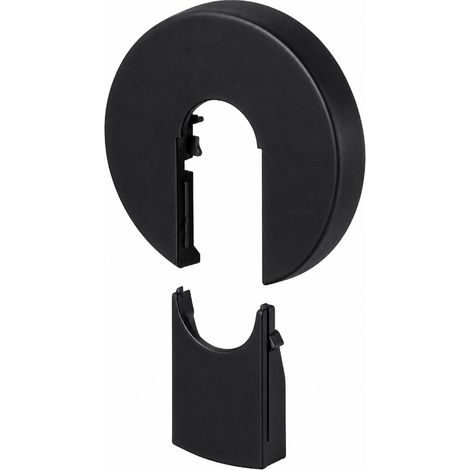 Rosetta per Radiatori Apribile, Collare Copritubo per Termosifoni Nero Opaco Diam Esterno Ø45 mm, Foro (interno) Tubo Ø16mm, Caloriferi, Schläfer 4409212 Rosetta a Cassetto in Pvc- conf, 1pz. (1/5)