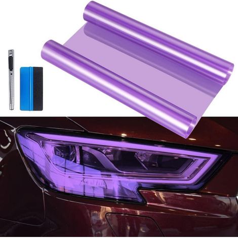 Film teinté pour phares auto violet 30,5x121,9cm vinyle adhésif anti-rayures (1/5)