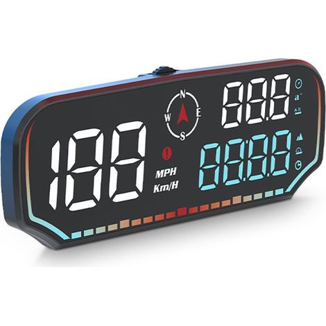 Affichage tête haute, compteur de vitesse GPS universel avec écran LED 5 pouces, boussole, altimètre, alarme de fatigue au volant, indicateur de survitesse et de kilométrage pour tous véhicules (1/5)