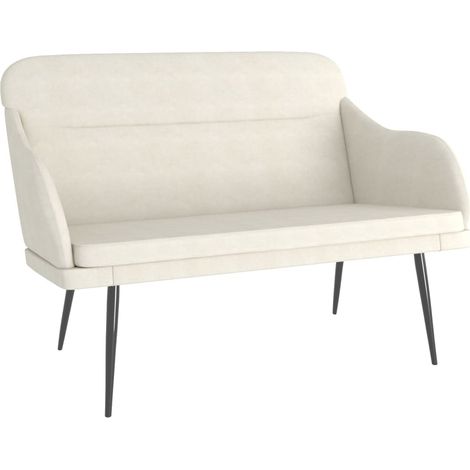 Panca/panca in velluto crema 110 x 76 x 80 cm 020010513