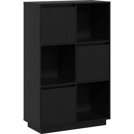 Maison Exclusive - Credenza Nera 74x35x117 cm in Legno Massello di Pino