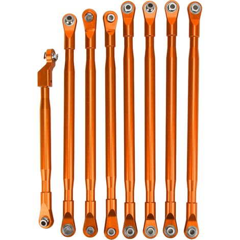 Ensemble de Biellettes de Direction en Aluminium avec Barre Antiroulis Orange pour Véhicule RC Axial SCX6 JLU 1/6 (1/5)