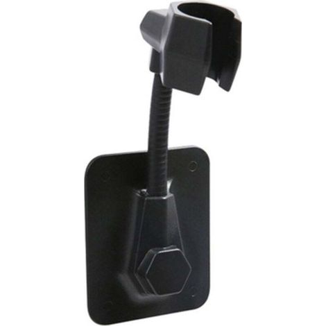 Soporte de ducha universal, soporte de pared para cabezal de ducha, ajustable en ABS, sin taladrar, autoadhesivo, resistente al agua y giratorio, para bañera (negro) (1/4)