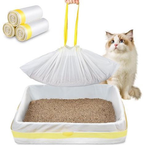 30 sacs à litière extra larges à cordon – 94 x 46 cm – Conviennent aux bacs à litière (1/5)