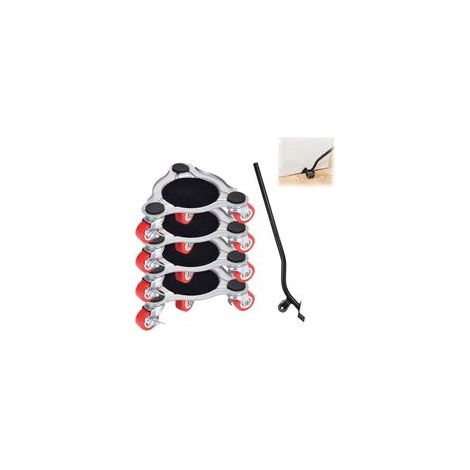 Kit de ruletas para muebles Charge Lourde, Charge de 400 kg, Kit Demenagement, Souleve Meuble, roulettes Pivotantes avec Frein, Planche Roulette Demenagement pour Canapé, Cómodas