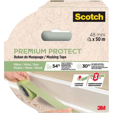 SCOTCH - Ruban de masquage premium protect vert 48 mm x 50 m