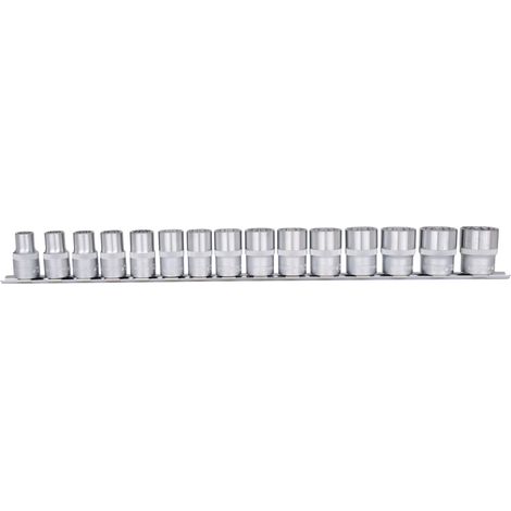KS Tools 911.1285 Serie di Bussole Poligonali, 15 Pezzi, 10-24 mm, 1/2"