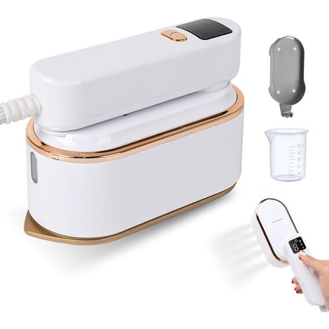 Mini Machine à Repasser Portable, 1200W Voyage Vapeur Steamer avec 150ml Réservoir d'eau, Rotative à 180°, 3 Niveaux de Vapeur pour (1/5)