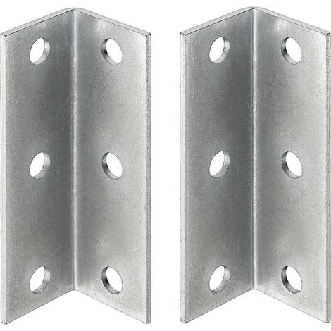 Cyclingcolors – Lot de 2 équerres de fixation étagère en acier 27x27x80mm – 6 trous pour assemblage bois – Support meuble lit table armoire (1/2)