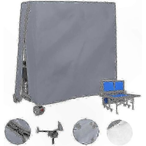 Housse de table de ping-pong extérieure imperméable et anti-poussière - 165 x 70 x 185 cm,grey