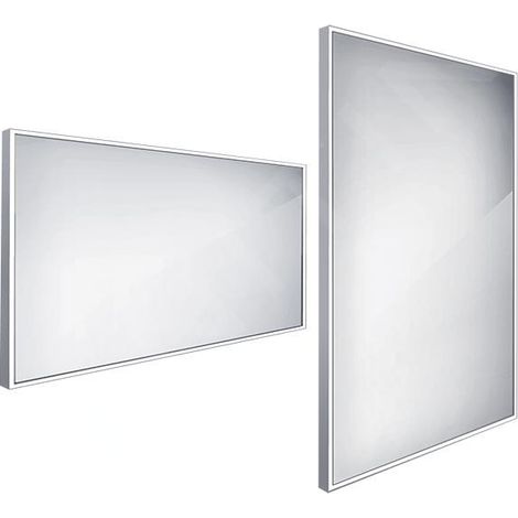 Nimco - Miroir dans un cadre avec éclairage LED, 140x70 cm, aluminium ZP 13008 (1/5)