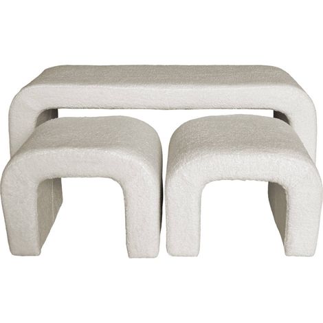 sweeek - Bank und Satzhocker Bouclé