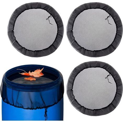 60cm Housse en maille pour baril de pluie, filet avec cordon de serrage pour seau de collecte d'eau ,Housse de barils de pluie anti-poussière pour cour, porches extérieurs, pelouses, jardins(3 article (1/5)