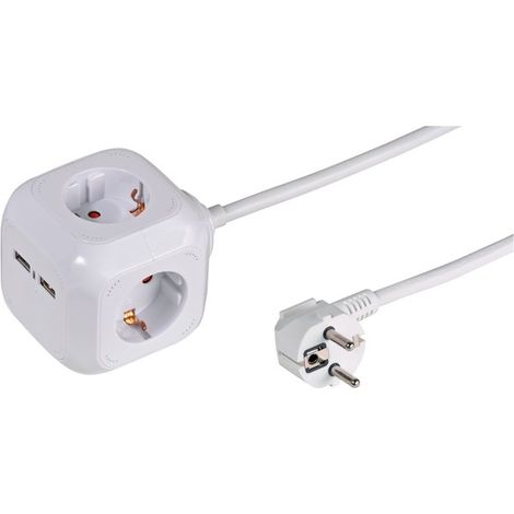 Base de 4 enchufes Vivanco 39612/ 2 Tomas USB