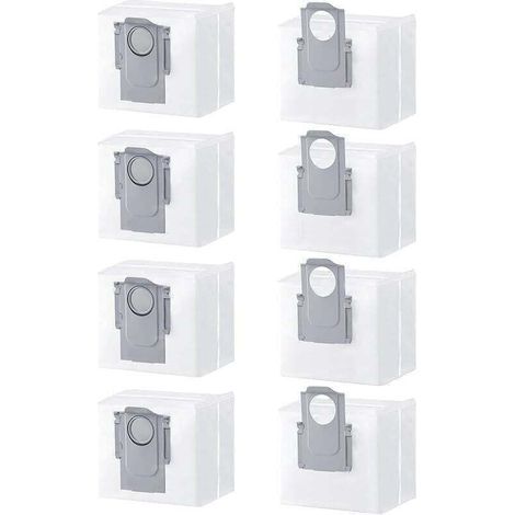 8pcs Sacs à Poussière Accessoires de Rechange pour Roborock S8/S8+/S8 Pro Ultra/S7 MaxV Ultra/S7 Pro Ultra/Q7+/Q7 Max/Q7 Max+/Q5+