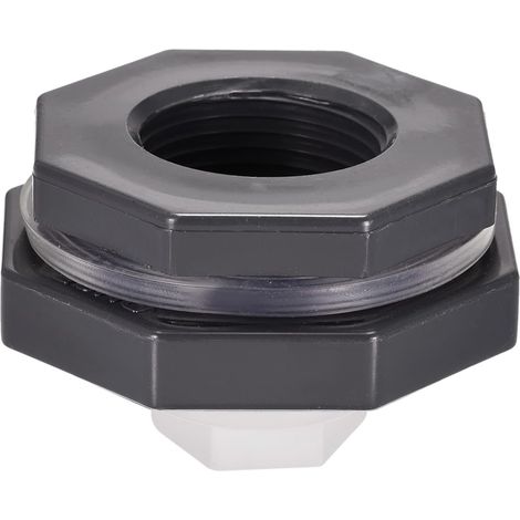 PVC Passe-cloison Raccord G1 Filetage Gris Blanc 1 Ensemble, Fileté Passe-cloison Eau Réservoir Connecteur, avec Bouchon Raccord, Appliquer à Robinets (1/5)