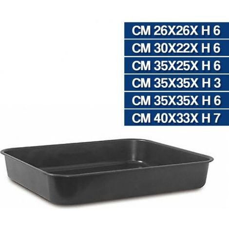 TEGLIA PER PIZZA RETTANGOLARE DA FORNO ANTIADERENTE V/MISURE TATA LINDA 22530V CM 26X26X H 6 (22530) (1/2)