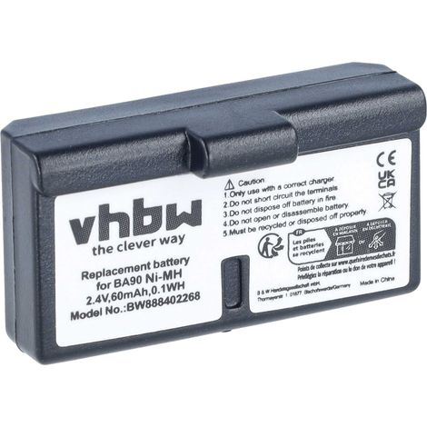 vhbw Akku kompatibel mit Sennheiser S180  RI100, SET100, RI100-A/RI100-J, Set 180 Wireless Headset Kopfhörer (60mAh, 2,4V, NiMH) (1/5)