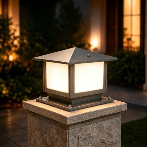 Lampe de Pilier Extérieur 3000K Aluminium IP45 Gris (1/4)
