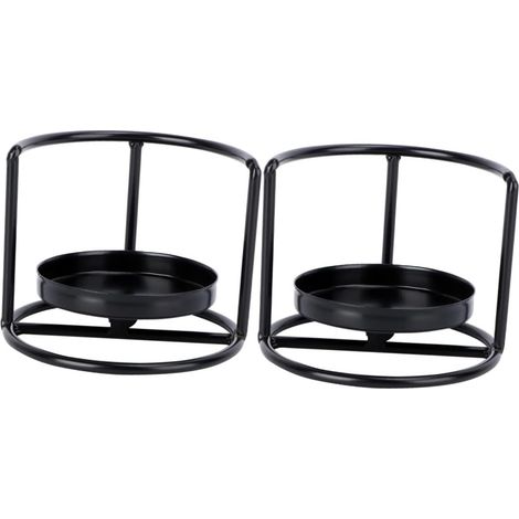 2pièces Support De Bougie Noir Décoration Anneau pour Et Événements Spéciaux (1/5)