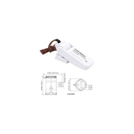 Pompe de cale de bateau automatique 12V  interrupteur à flotteur, capteur de débit pour eau électrique (1/5)