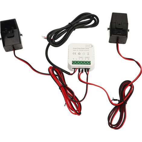 Compteur d'énergie intelligent Tuya WIFI monophasé avec transformateur de courant à pince 2 120 A 90-250 V CA