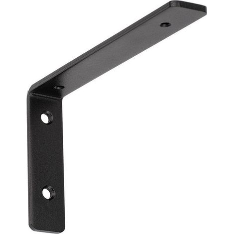 Zwei L förmige Regalwinkel, Regalwinkel aus Eisen, Regalträger mit Schrauben (schwarz, 145 mm breit, 30 mm dick, 5 mm tief) (1/5)