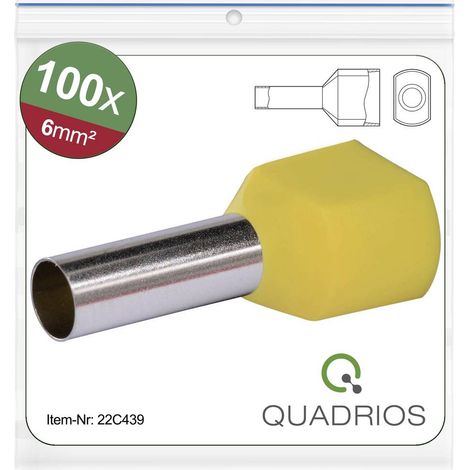 Quadrios 22C439 Capocorda doppio 6 mm² Parzialmente isolato Giallo 1 KIT (1/5)