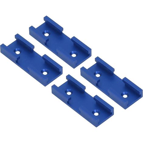 4 pièces de jonction pour rail en T, connecteur transversal en alliage d'aluminium pour menuisier, bleu (1/4)