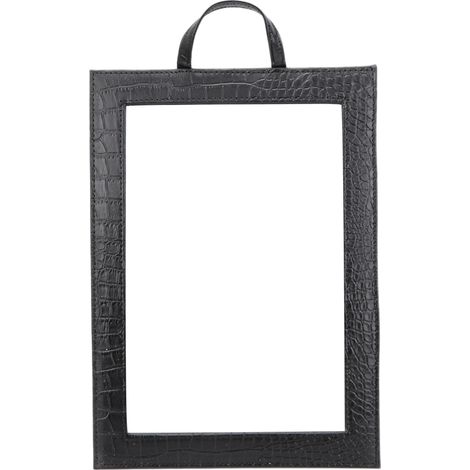 Miroir Rectangulaire Avec Poignée En Cuir Pu Pour Salle De Bain Et Coiffeuse - Cadre Minimaliste - 1 Pièce (1/5)