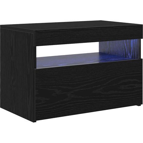Maison Exclusive - Meuble TV avec LED Chêne noir 60 x 35 x 40 cm Bois d'ingénierie
