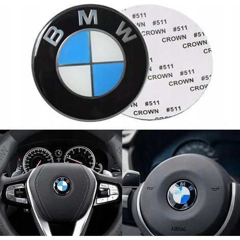 Emblème Logo BMW 45 mm pour roue de direction – Casquette Badge Sticker – Compatible avec BMW (1/5)