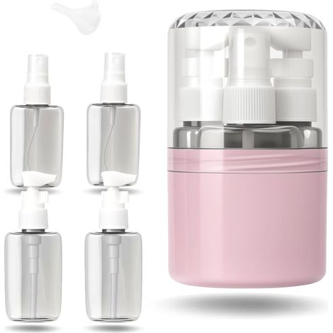 4-in-1 Travel Dispenser, Portable Refillable Bottles for Shampoo, Lotion, Cream, and Shower Gel, Leak-Proof Design Suitable for Travel and Vacations (1/5)