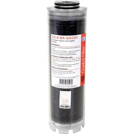 Conteneur de charbon actif végétal Crystal Filter® CO-8-BX-GAC01 - 10'' BX - Compatible LA 10 BX (1/4)
