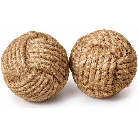 Lot de 6 boutons de porte en corde de jute/tiroir en corde de jute pour armoires, armoires et placards/décoration nautique, 25 mm, lot de 6 (1/5)