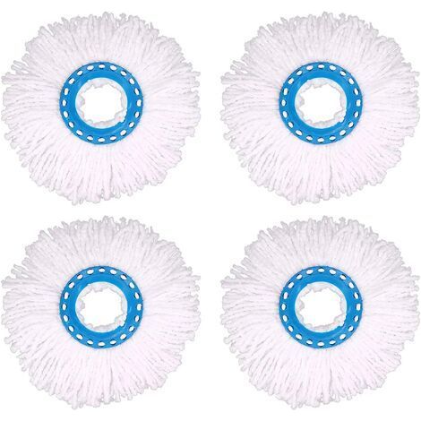 FENOPLASTICA4Pcs Têtes Microfibre Balai, Tête de Vadrouille Rechange Rond Têtes Mop Rotation à 360 pour Nettoyage des Sols (Diamètre 16 cm) (1/5)