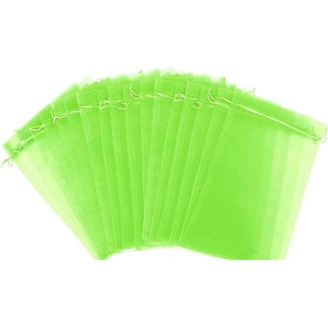 Confezione da 100 sacchetti a rete ecologici per alberi da frutto, sacchetti protettivi per frutta, sacchetti a rete con coulisse per piante, frutta e fiori (10 x 12 cm)