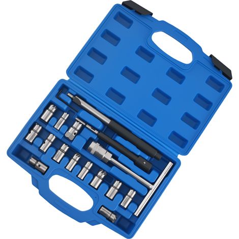 17 PCS Siège D'injecteur Coffret d'outils de nettoyage siège injecteur Diesel (1/5)