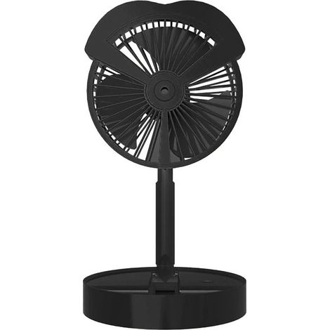 Petit ventilateur électrique à 3 vitesses, moteur sans balais, fonction brumisateur, port de chargement USB, noir (1/5)