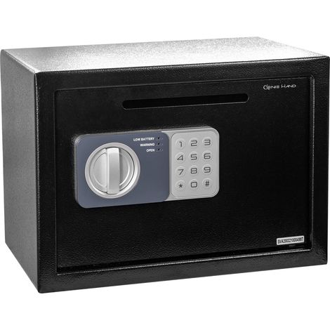 Genie Hand  Cassaforte Elettronica da Armadio Cassetta di Sicurezza di Deposito con Codice a Combinazione e Chiave con Serratura B-Class e Sistema Anti Bounce Casseforti per Soldi