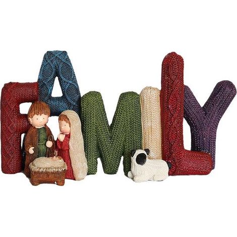 Love Family Birth Decorative Gift Christmas Nativity Resin Crafts Decorative Scene Elegant Miniature Statue (1/5)