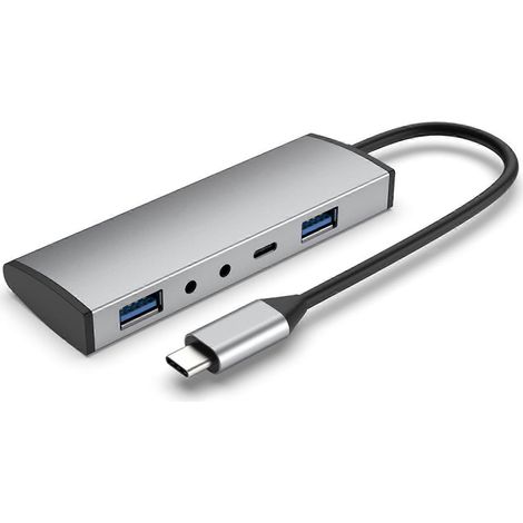 Adaptateur hub USB-C 5 en 1, station d'accueil avec hub USB-C 3.0 et sortie audio de type C.