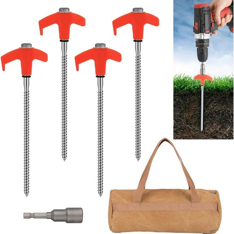 4 Pièces Piquets de Tente 20 cm de Fixation Jardin Piquet Tente Sardine Tente Piquets de Tente Robustes pour Camping Randonnée Voyage Pêche (1/5)