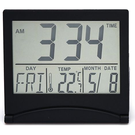 Réveil électronique pliable de bureau avec affichage de la date et de la température (1/5)
