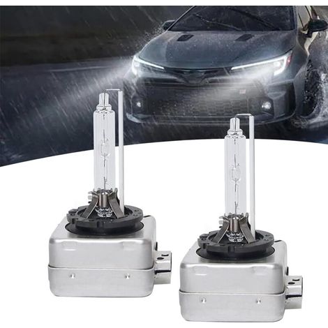 ampoules de voiture D1S, blanc froid 6000 K, phares ultra-lumineux avec anneau de retenue et culot en métal, remplacement plug-and-play pour feux de croisement et de route, universel pour voitures (ar (1/5)