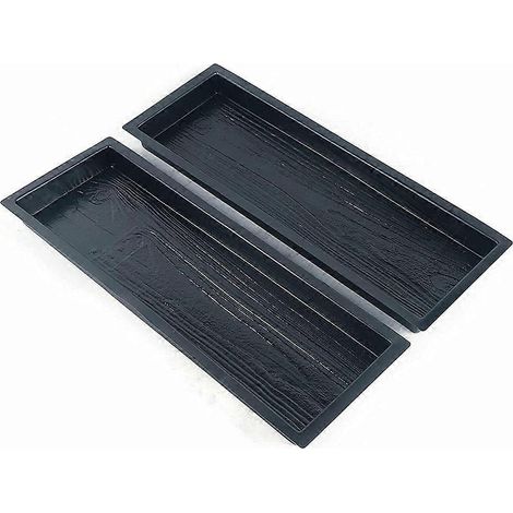 Moules à béton, moule à béton en forme de planches de bois, moule à pavés en plastique à faire soi-même, moule pour dalles de jardin, lot de 2 (1/5)