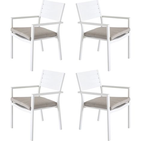 Chicca: Set di 4 Sedie da esterno in alluminio bianco (1/5)