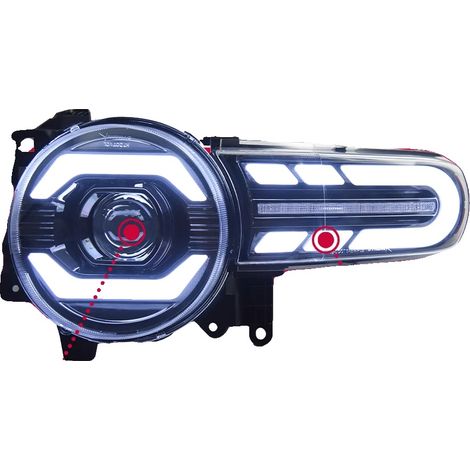 Gruppo ottico anteriore, compatibile con Toyota FJ Cruiser, tecnologia LED, design elegante, fari full LED (1/2)