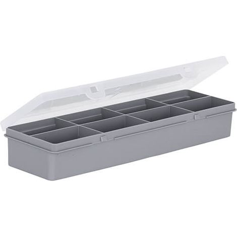 Wham Organiser Box 4.01 29cm with 8 Divisions Soft Grey/Clear
